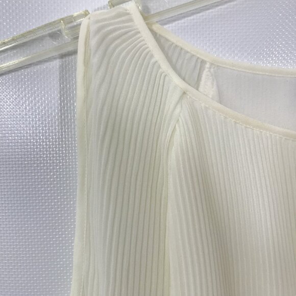Sanctuary Accordion Pleat Cold Shoulder Tunic Blouse Ivory L - Picture 7 of 10